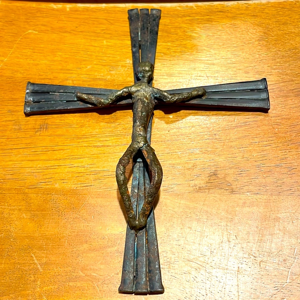 Brutalist Midcentury Modern Crucifix Cross